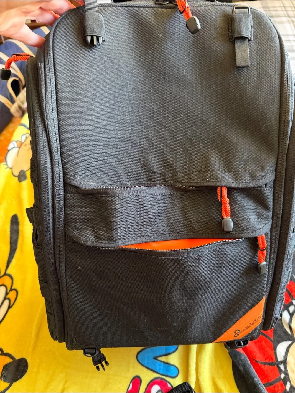 Equilibrium Urban Survival Gear Black/orange Backpack, lots of compartments, new